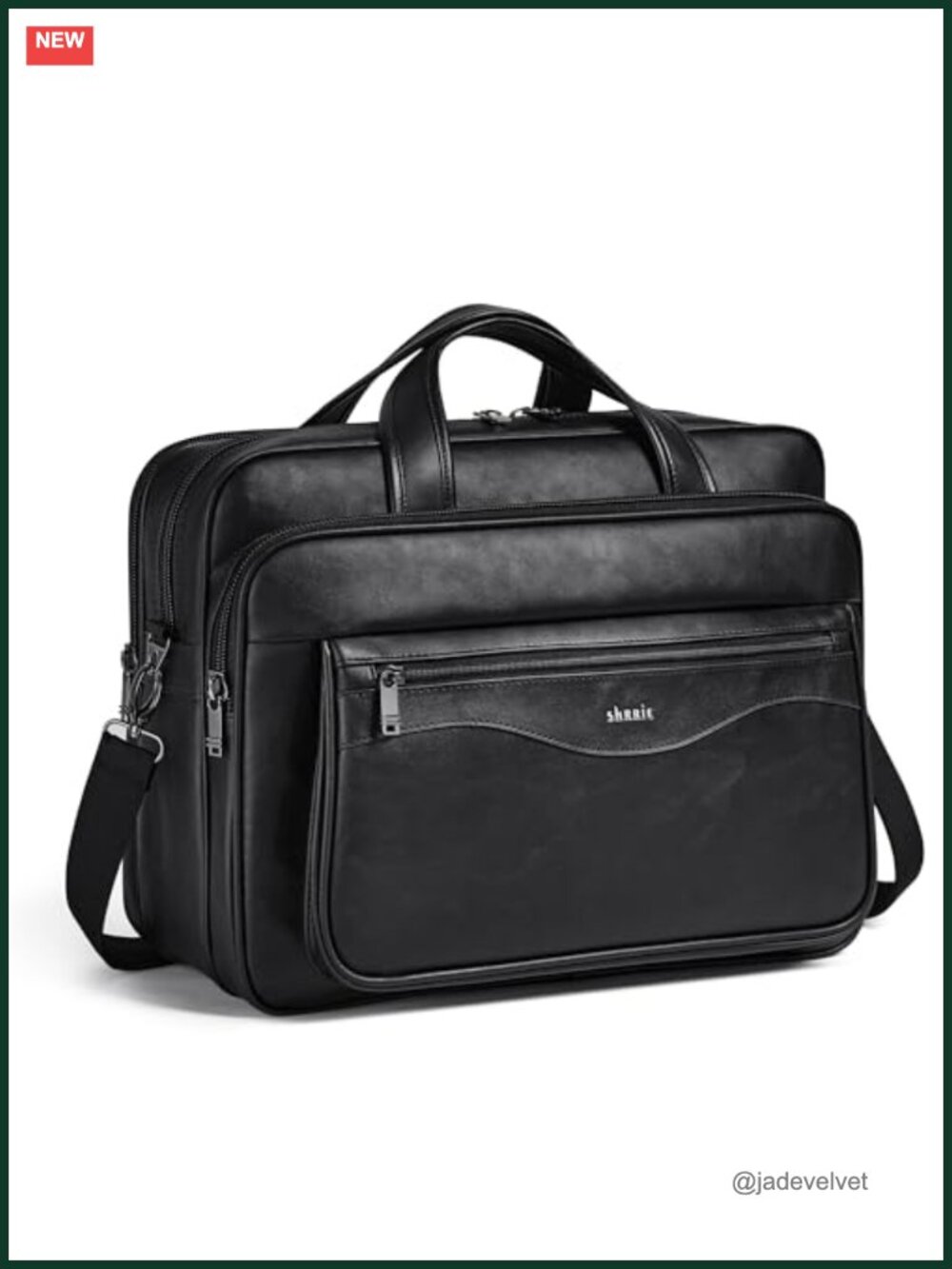Vegan Leather 17.3" Laptop Messenger Bag Crossbody Briefcase